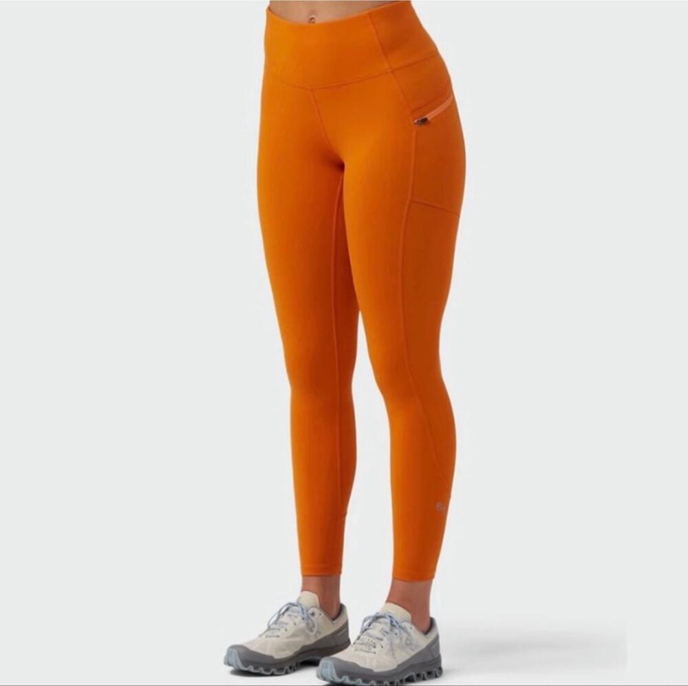 Stio Womens Glide High Rise Tech Orange Leggings - Size Small Activewear *EUC